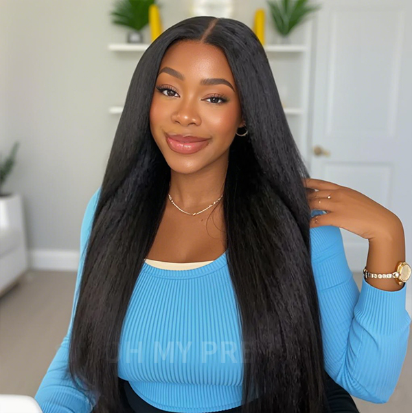 18 Inch M Cap Yaki Straight 9x6 Wear Go Wig Pre-Bleached Tiny Knots Glueless Wig Flash Sale