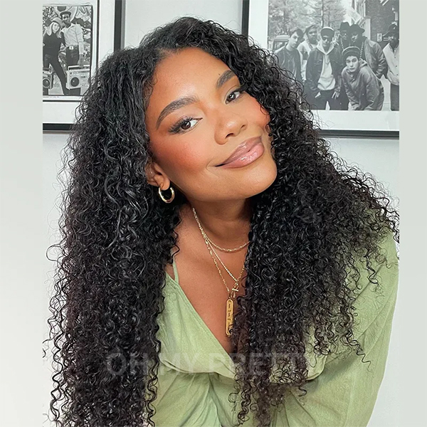 v part wig kinky curly glueless install