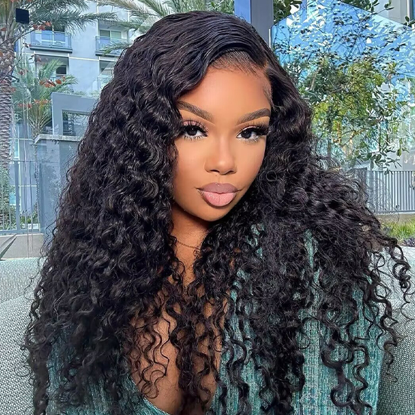 OhMyPretty Water Wave 13x4 HD Lace Front Wig Prebleached Knots With Pre-plucked Edges
