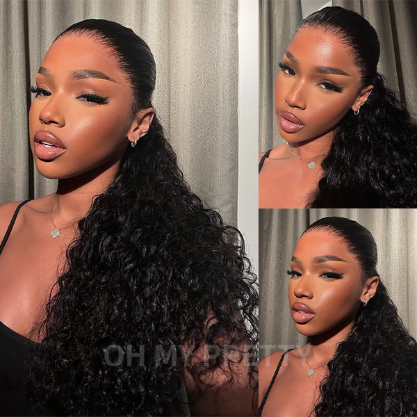 OhMyPretty Burmese Curly Drawstring Ponytail With InvisiFit Strap 100% Human Hair Extension