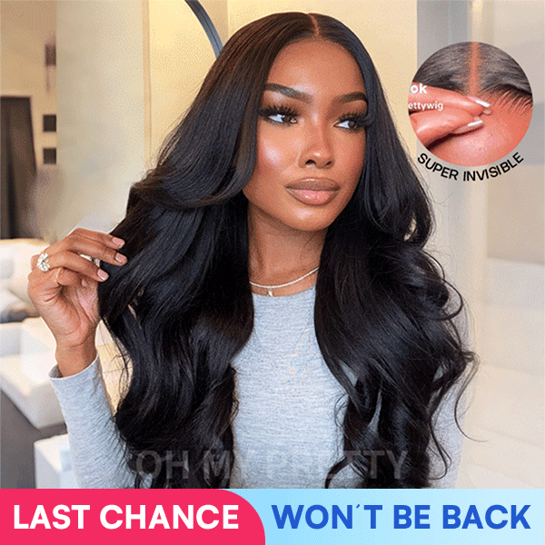 Face-Framing Trendy Layers Pre-Everything M Cap Wear Go Upgraded Body Wave Glueless 9x6 Lace Wig Pre plucked &Pre Bleached & Pre Cut