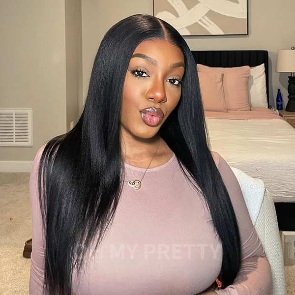 OhMyPretty Glueless Straight And Body Wave Wear Go 7x5 HD Lace Wig With Pre-Plucked Natual Hairline Pre-Cut HD Lace Tiny Knots