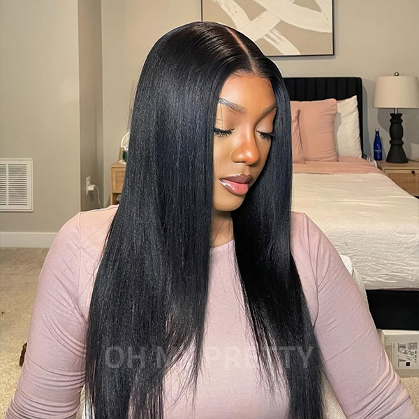 OhMyPretty Glueless Straight And Body Wave Wear Go 7x5 HD Lace Wig With Pre-Plucked Natual Hairline Pre-Cut HD Lace Tiny Knots