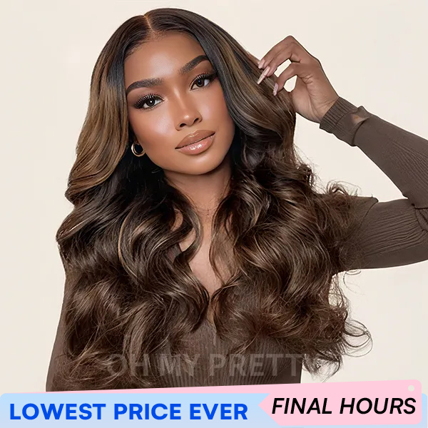 New In Balayage Highlight Body Wave 9x6 Tpart Lace Wear Go Glueless Wig Human Hair Wig Pre Bleached