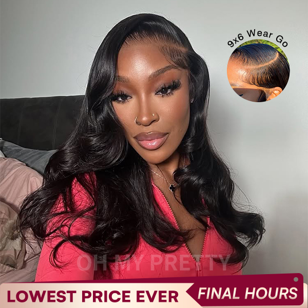 [Model Length = $112] Side Part Layer Cut Body Wave 9x6 M Cap Wear Go Glueless Wig Invisi Draw Strings With Baby Hair Pre Bleached Single Knots