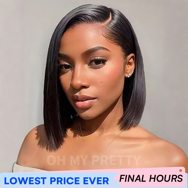 OhMyPretty Straight M-Cap 9x6 Wear Go Glueless Wig Short Bob Wig Mini Knots