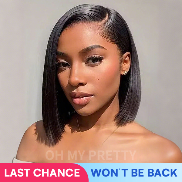 OhMyPretty Straight M-Cap 9x6 Wear Go Glueless Wig Short Bob Wig Mini Knots