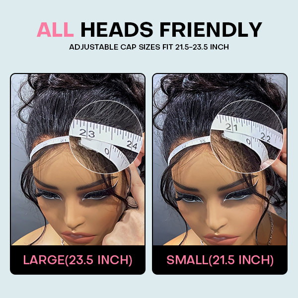 OMpretty 360 Straight Invisi Drawstring Wear Go Glueless Pre-Bleached And Pre-Cut Lace Human Hair Wig