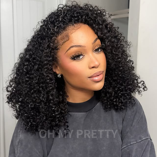 kinky straight half wig