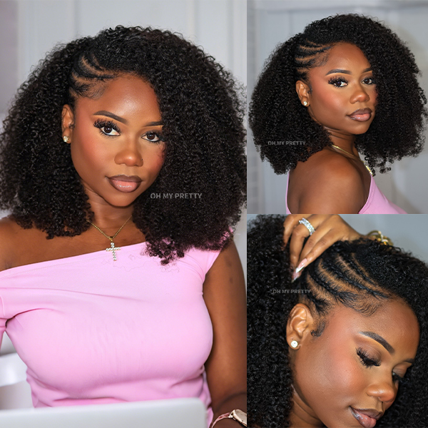 Afro Curly Crochet Human Hair for Natural Boho Braids Miracle Knots Ready Time-Saving Pre-Separated Tangle Free
