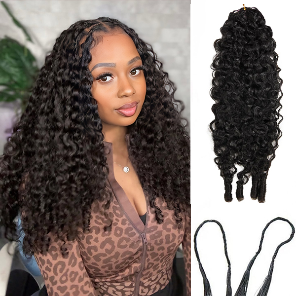Burmese Curly Crochet Human Hair for Natural Boho Braids Miracle Knots Ready Time-Saving Pre-Separated Tangle Free