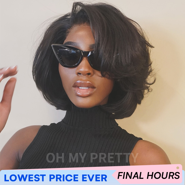 Chic Style Wear Go Blow Out Straight Bob 7x5 HD Lace Glueless Wig Pre-Bleached Tiny Knots