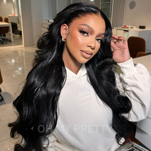 OhMyPretty Body Wave 13x4 Lace Front Wig with Pre-plucked Edges