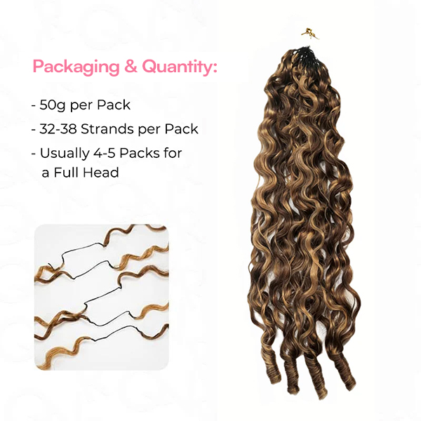 Highlight Burmese Curly Crochet Human Hair for Boho Braids Plush Texture Time-Saving Pre-Separated Tangle Free