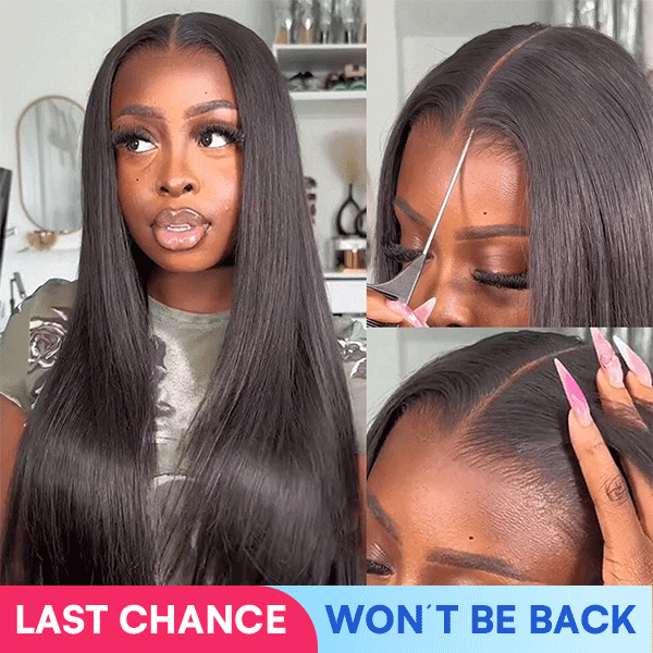 OhMyPretty Wear Go Glueless 9x6 Lace Straight Wig M Cap Super Natural Hairline Silky Human Hair  Mini Knots Pre plucked &Pre Bleached & Pre Cut