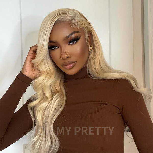 OhMyPretty Wear Go Glueless 613 Blond Color Body Wave 6x4 HD Lace Closure Wig With Pre-plucked Hairline Pre-cut Lace