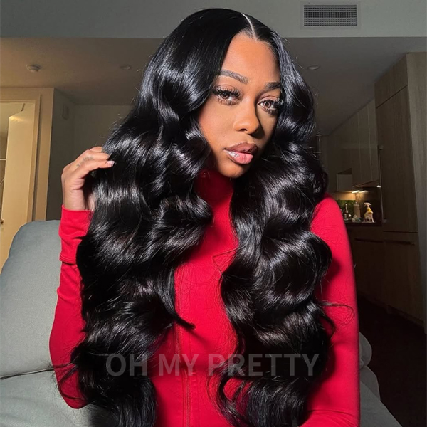 OhMyPretty Wear Go Glueless 9x6 Lace Body Wave Wig M Cap Pre Cut Lace with Natural Hairline Mini Knots
