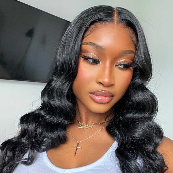 OhMyPretty Body Wave 13x4 HD Lace Front Wig Prebleached Knots With Pre-plucked Edges