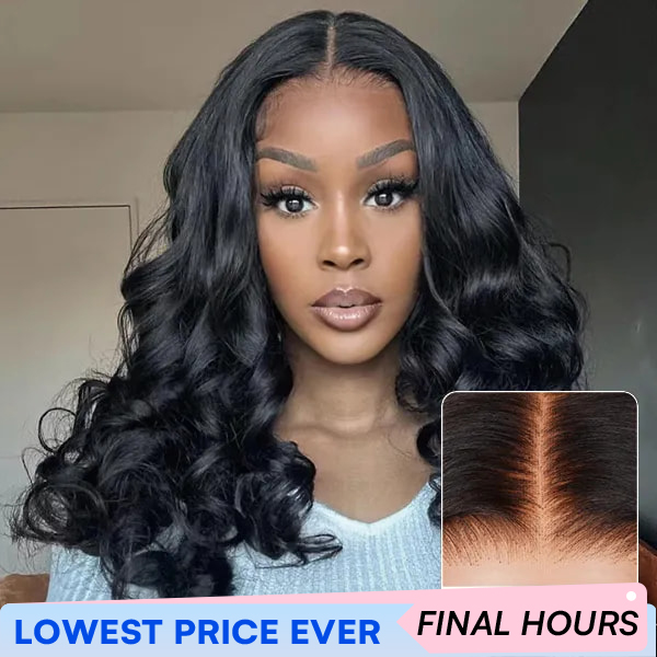 OhMyPretty Wear Go Glueless Ocean Wave 7x5 Lace Wig With Pre-plucked Edges Invisible Knots Pre-Cut Lace