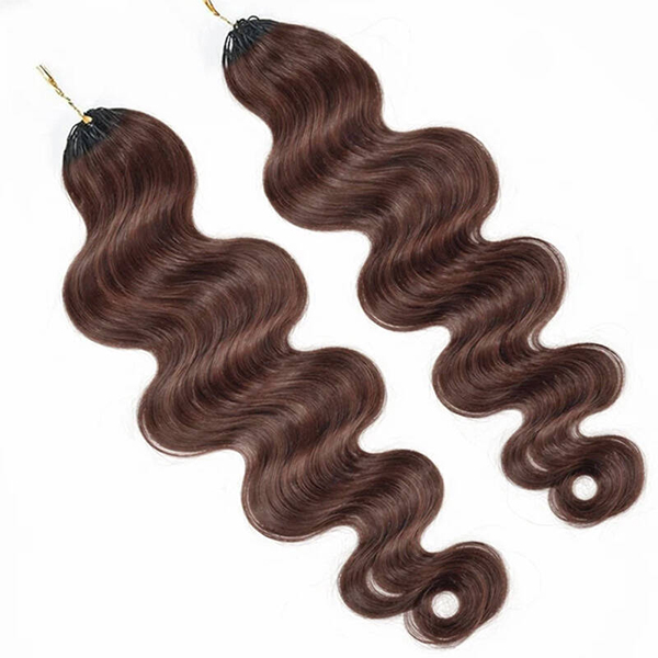 #4 Chocolate Brown Body Wave Crochet Human Hair Pre-Separated for Boho Braids & Miracle Knots Tangle Free & Reusable