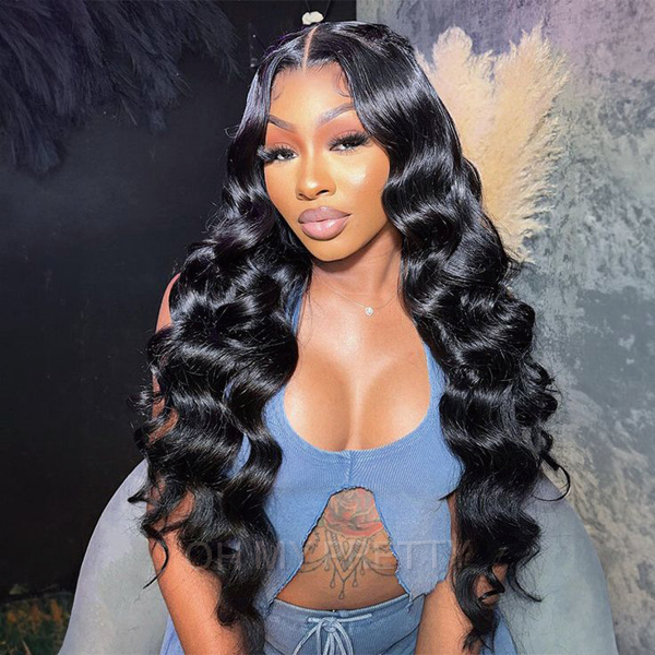 OhMyPretty Wear Go Glueless 9x6 Lace Ocean Wave Wig M Cap Pre-Bleached Tiny Knots Pre-Plucked Natural Hairline Wig 100% Human Hair
