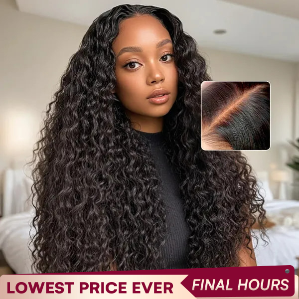 OhMyPretty Wear Go Glueless Water Wave 9x6 Lace Wig M Cap Pre-Bleached Mini Knots Pre-Plucked