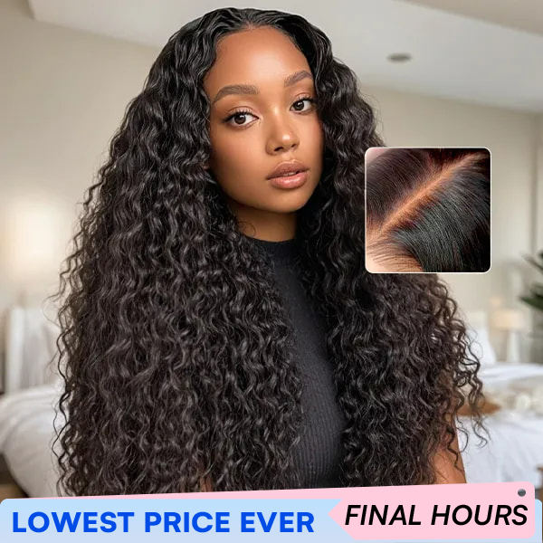 OhMyPretty Wear Go Glueless Water Wave 9x6 Lace Wig M Cap Pre-Bleached Mini Knots Pre-Plucked
