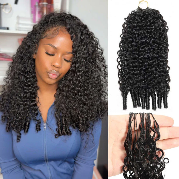 Burmese Curly Crochet Human Hair for Natural Boho Braids Miracle Knots Ready Time-Saving Pre-Separated Tangle Free