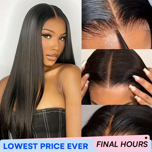 OhMyPretty Glueless Straight And Body Wave Wear Go 7x5 Lace Wig With Pre-Plucked Natual Hairline Pre-Cut Lace Tiny Knots