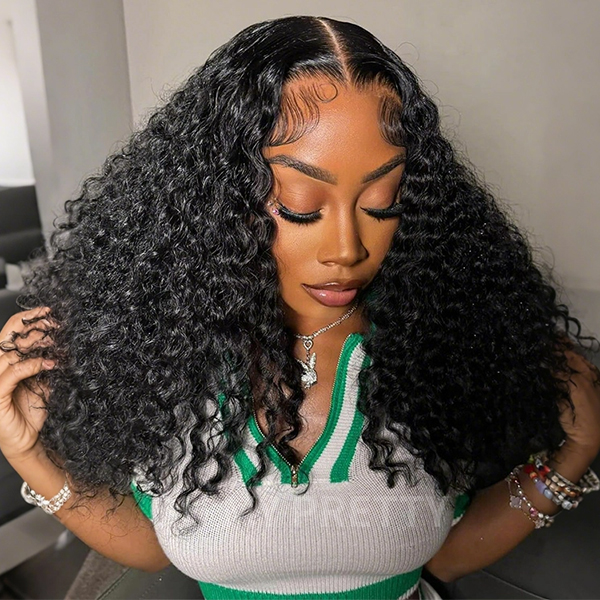 OhMyPretty Water Wave 13x4 HD Lace Front Wig Prebleached Knots With Pre-plucked Edges