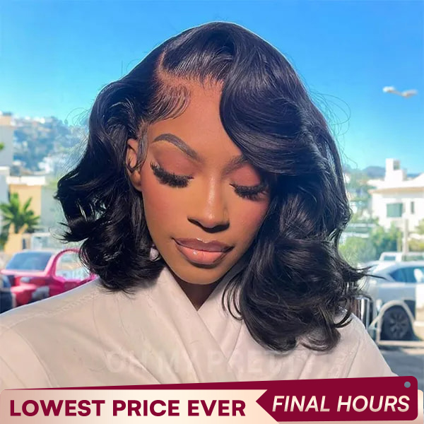OhMyPretty Body Wave M-Cap 9x6 Wear Go Glueless Wig Short Bob Wig Mini Knots