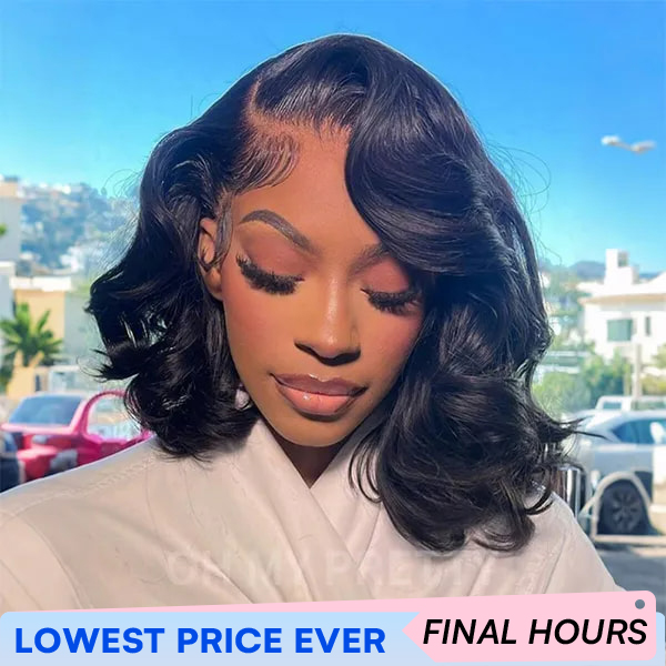 OhMyPretty Body Wave M-Cap 9x6 Wear Go Glueless Wig Short Bob Wig Mini Knots
