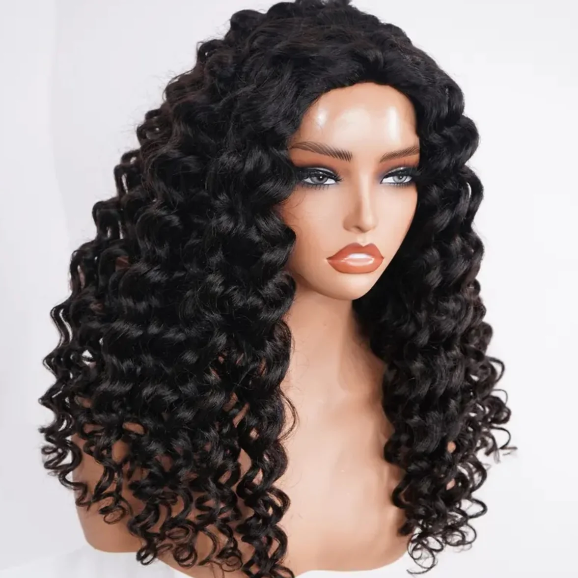 Wand Curls Yaki Straight 3 In 1 Half Wig Drawstring Band Flip Over Wear Go Wig For Beginner Invisible Hairline Flash Sale