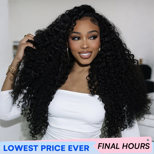 Luxury Wear Go 13x6 Burmese Curly Glueless Wig HD Lace Front Wig Real Ear To Ear With Invisi Draw-string Wig