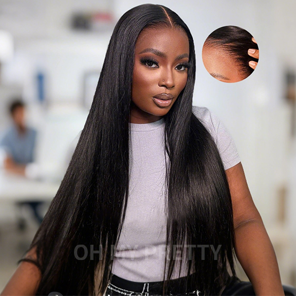 OhMyPretty Straight 13x4 Lace Front Wig with Pre-plucked Edges