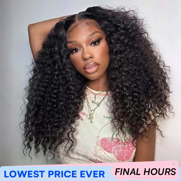 OhMyPretty Wear Go Glueless 9x6 Lace Kinky Curly Wig M Cap Pre Cut Lace with Natural Hairline Mini Knots