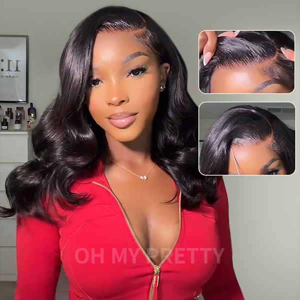 Side Part Layer Cut Body Wave 9x6 M Cap Wear Go Glueless Wig With Baby Hair Pre Bleached Single Knots Pre Cut Lace Pre Plucked Hairline
