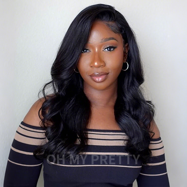 Side Part Layer Cut Body Wave 9x6 M Cap Wear Go Glueless Wig With Baby Hair Pre Bleached Single Knots Pre Cut Lace Pre Plucked Hairline