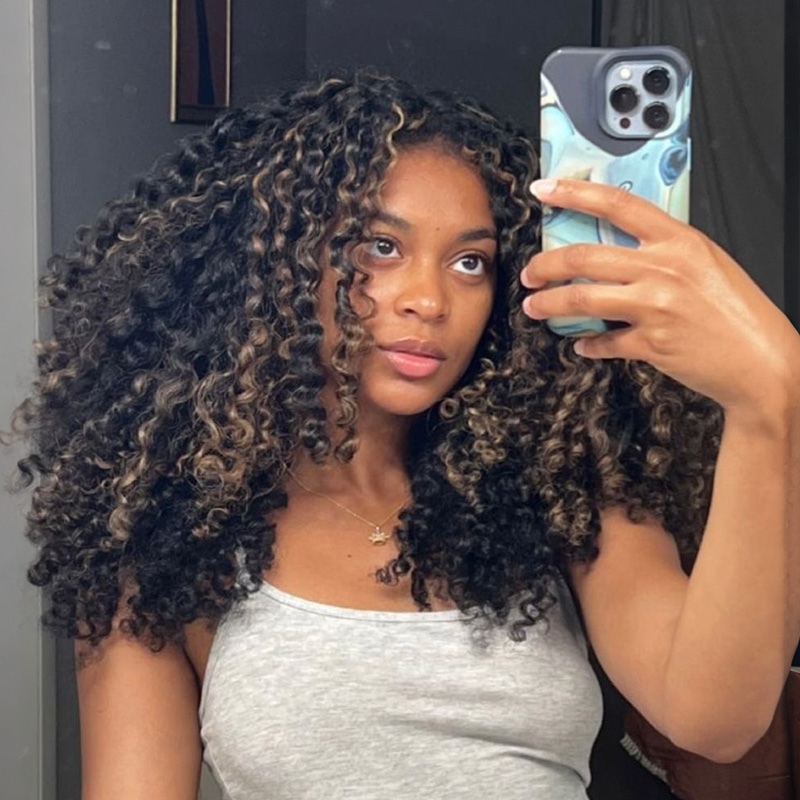 OhMyPretty Highlight Wear Go Half Wig 3 IN 1 Water Wave Flip Over Wig For Beginner Invisible Hairline