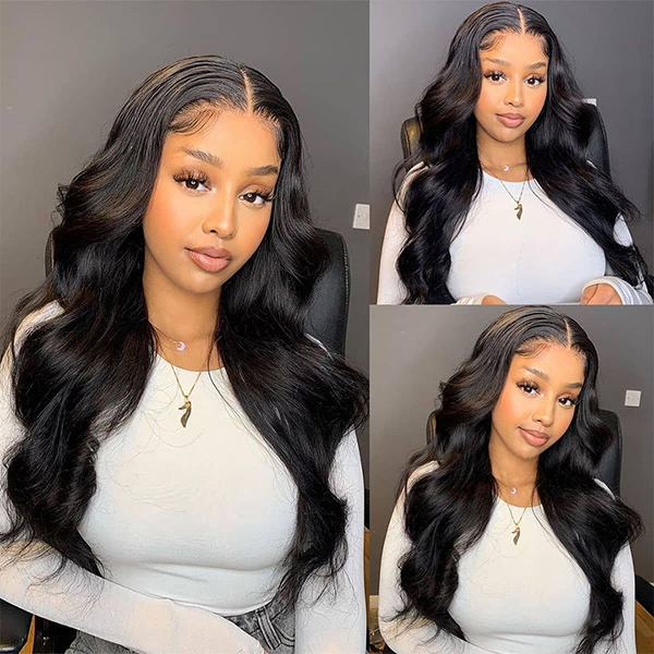 OhMyPretty Body Wave 13x4 HD Lace Front Wig Prebleached Knots With Pre-plucked Edges