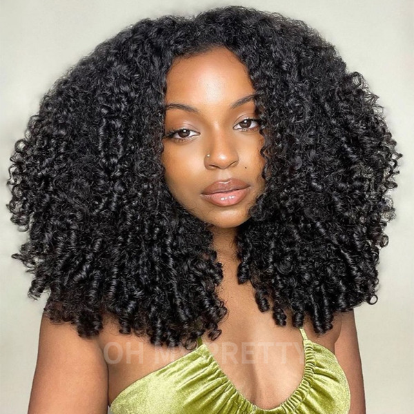 burmese curly half wig human hair