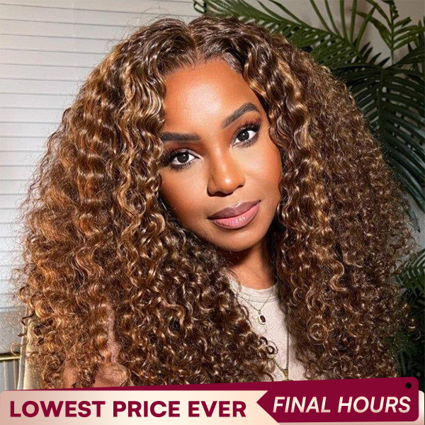 OhMyPretty Wear Go Glueless Highlight Brown Water Wave 7x5 Lace Wig With Pre-plucked Hairline Secure 3D Dome Cap