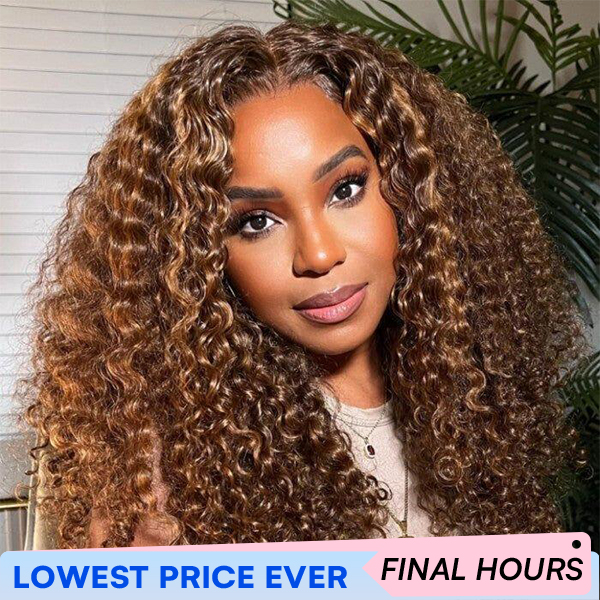 OhMyPretty Wear Go Glueless Highlight Brown Water Wave 7x5 Lace Wig With Pre-plucked Hairline Secure 3D Dome Cap