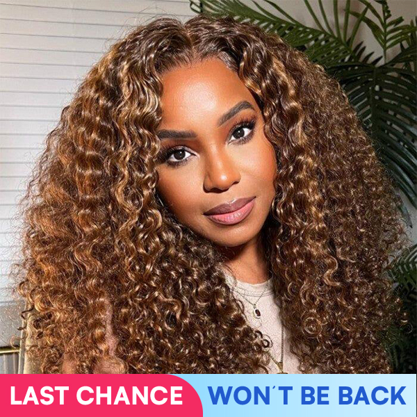 OhMyPretty Wear Go Glueless Highlight Brown Water Wave 7x5 Lace Wig With Pre-plucked Hairline Secure 3D Dome Cap