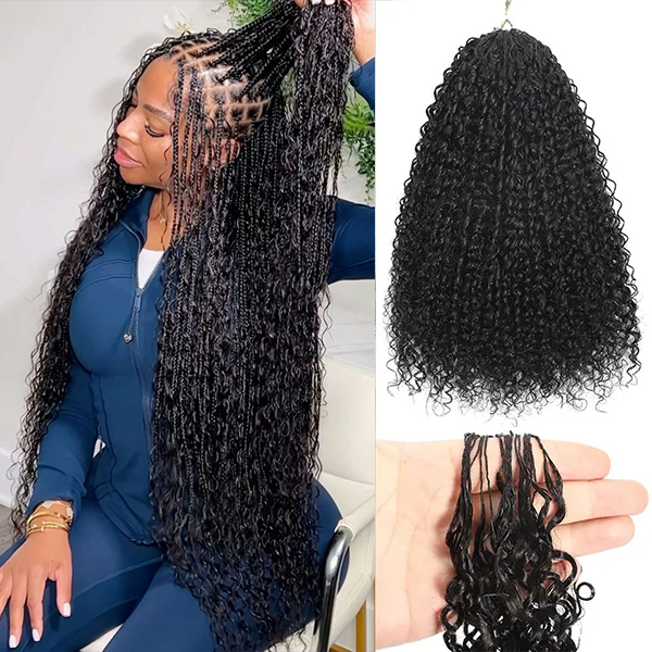 [Flash Sale]Afro Curly Crochet Human Hair for Natural Boho Braids Miracle Knots Ready Time-Saving Pre-Separated Tangle Free