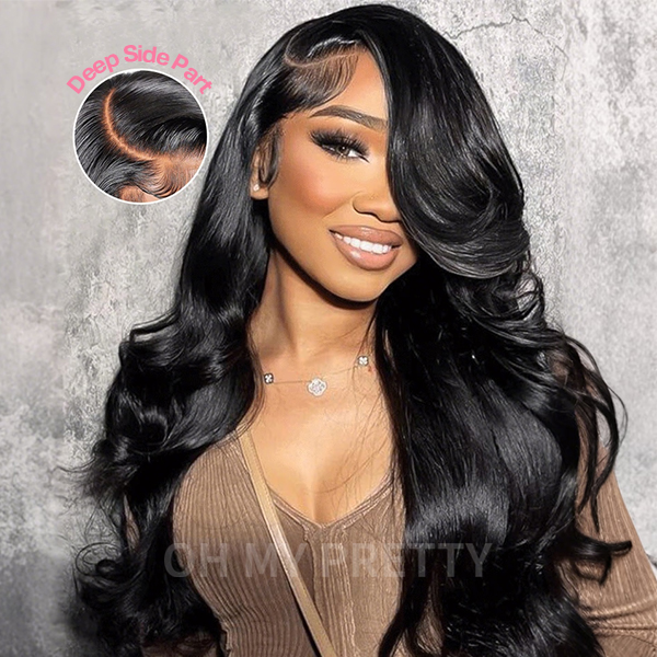 OhMyPretty Body Wave 13x4 Lace Front Wig with Pre-plucked Edges