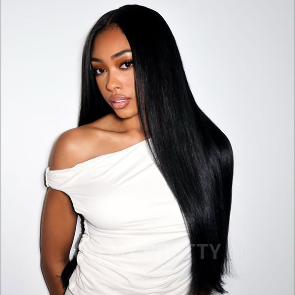 OhMyPretty Wear Go Glueless 9x6 Lace Straight Wig M Cap Super Natural Hairline Silky Human Hair  Mini Knots Pre plucked &Pre Bleached & Pre Cut