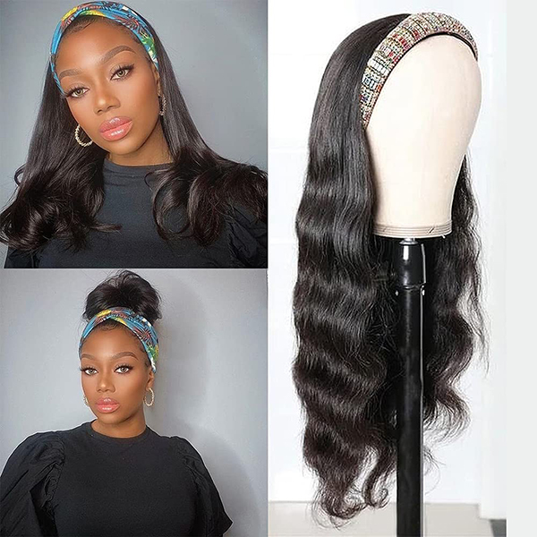 OhMyPretty Body Wave Human Hair Headband Wig