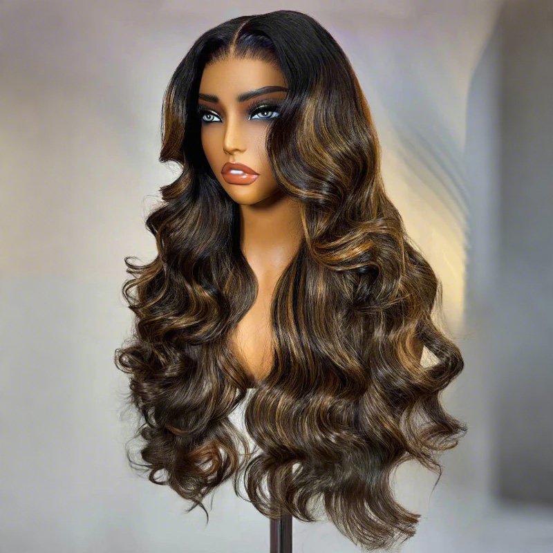 New In Balayage Highlight Body Wave 9x6 Tpart Lace Wear Go Glueless Wig Human Hair Wig Pre Bleached