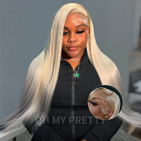 OhMyPretty #613 Blonde Straight 13x4 Lace Front Wig with Pre-plucked Edges